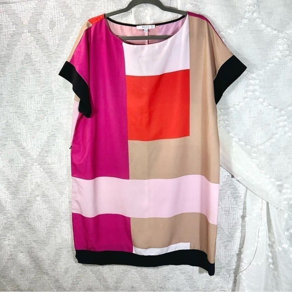 REED colorblock shift dress size L - Picture 1 of 11